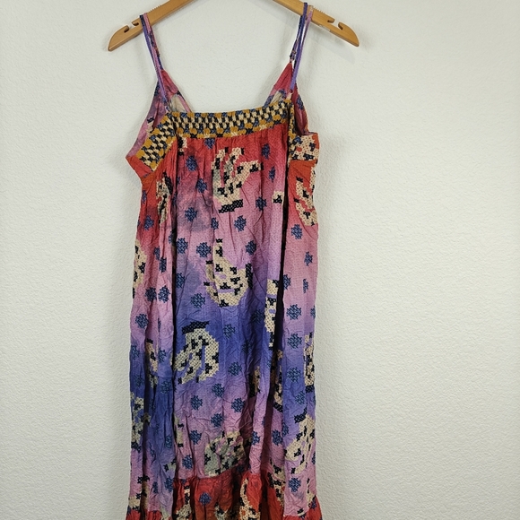 FARM Rio Vibrance Maxi Dress Digital Pixel Ombré Print Sleeveless Size LG - Picture 9 of 11